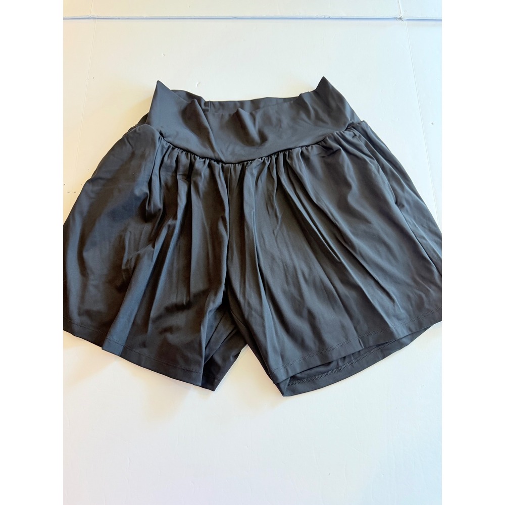 Halara Black High Waisted Flowy 2-in-1 Active Shorts Plus Size 1X Pleated Dance